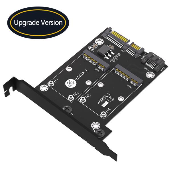 Cheap MSATA Hard Disk Application Dual SATA3 Converter Adapter Card with Full Height Bracket for sale