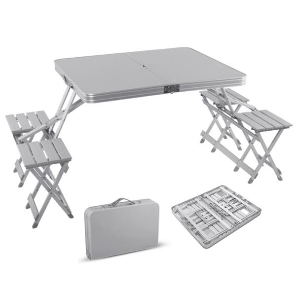 Cheap Outdoor Garden Party Picnic Folding Table Stools Set W82 x D163 x H73 cm for sale