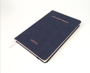 China Sturdy Elastic Band Time Schedule Planner , Suede Feel Synthetic Leather Agenda Planner on sale