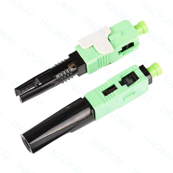 Cheap 0.3db 60mm SC APC Fast Connector SM FTTH Fiber Optic Quick Connector for sale