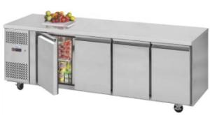 China CFC Free Stainless Steel Fridge Freezer Undercounter Fridge With Freezer Compartment 460L Capacity on sale