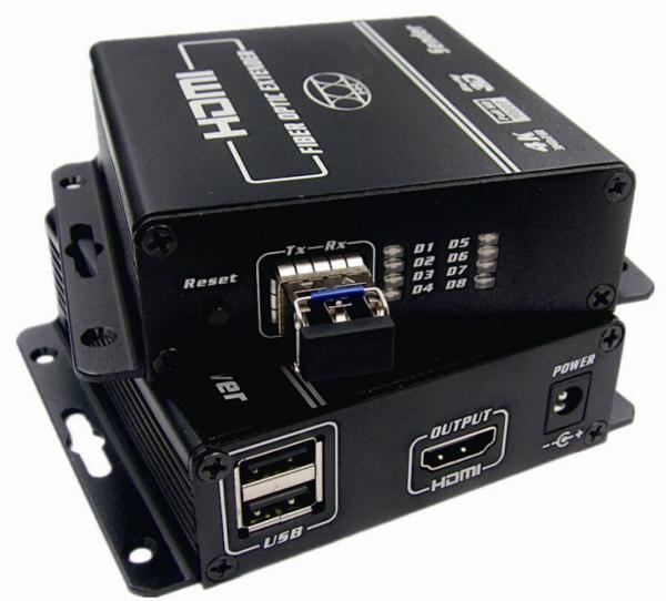 Cheap 4K HDMI KVM Fiber Optic Extender with USB keyboard and mouse for sale