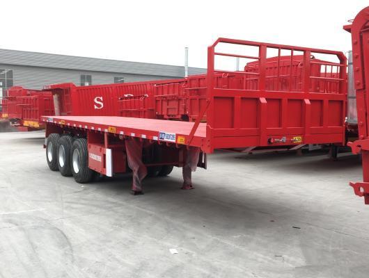 Cheap Heavy Duty Flatbed 13m  Low-Bed Semi-Trailer For Factory Container Use for sale