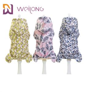 China Customized Digital Print Waterproof Fabric Pet Raincoat Draw Cord Small Dog Raincoat on sale