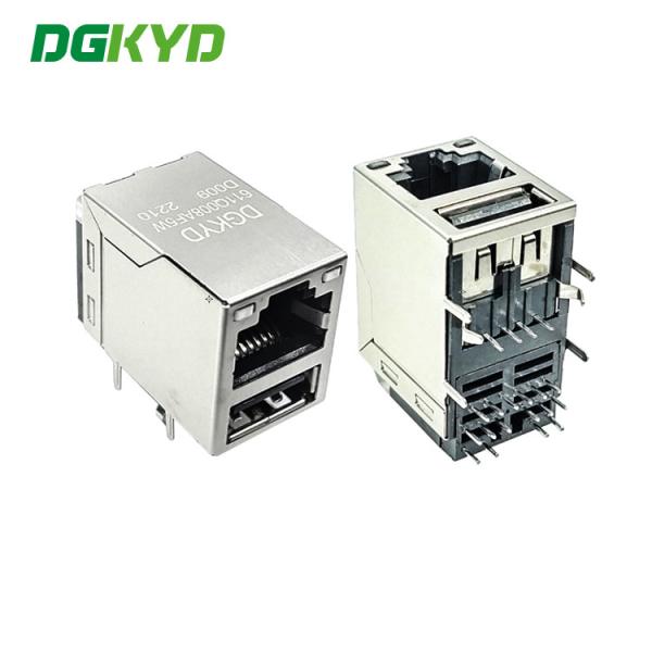 Cheap RJ45 USB Gigabit Integrated Filter Connector Ethernet Transformer With Light Strip Isolation Shrapnel USB for sale