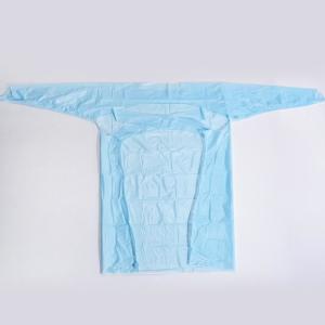 Best Single Use CPE Isolation Apron Customized Color Thumb Loop With Elastic Cuff wholesale