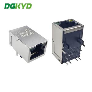 DGKYD311Q106AB2A4DN RJ45 Network Interface TAB UP Modular Jack Single Port PCB Interface Illuminated Shield