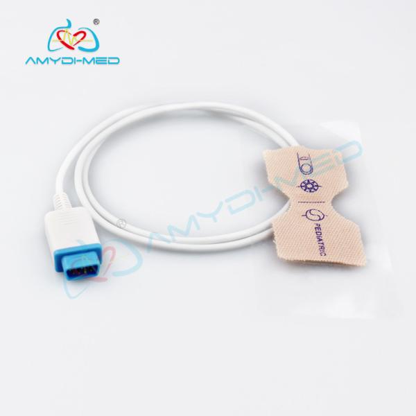 Cheap Adhesive Type Finger Clip Spo2 Sensor , Neonatal Spo2 Sensor 9 Pin Connector for sale