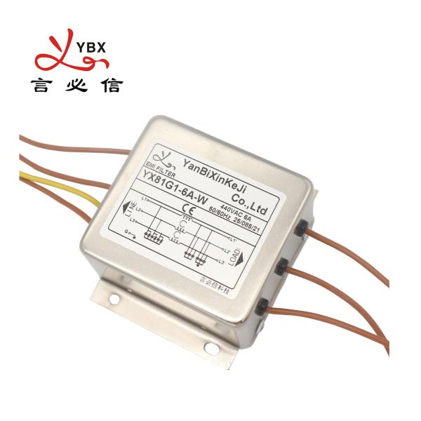 Cheap 6A 220V Three Phase EMI Filter Mechanical Equipment Power Line Output for sale