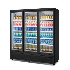Three Swing Door Soft Drink Display Cooler With Digital Controller