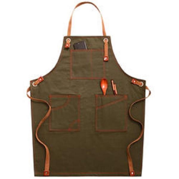 Cheap Amazon Hot Sale Custom Durable Washed Chef Long Bib Apron With Pockets for sale