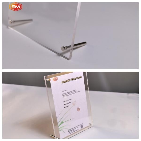 Cheap With Metal Dcrews Acrylic Photo Frame Picture Display Stand Customized Desktop for sale