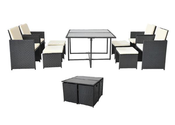 Cheap Colourfast Rattan Garden Furniture Sofa Set With Cushion Disassemble Structure for sale