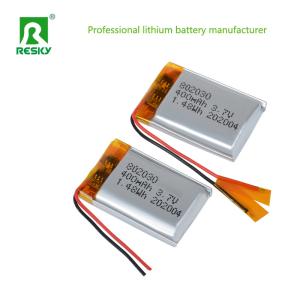 Best Compact 3.7v 400mAh Rechargeable Lithium Polymer Battery Power Lithium Ion Cell 802030 with Jst Connector wholesale