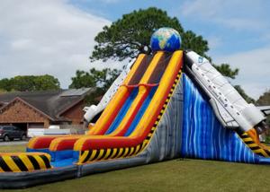 China Colorful Giant Inflatable Slide With Double Lanes / Adult Water Wave Slide on sale