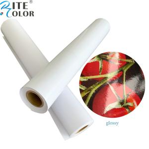 Primed 24 36 Glossy / Luster RC Inkjet Photo Paper Roll For Pigment Ink Printing