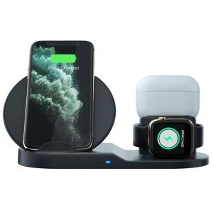 China 5W 7.5W 10W Custom Wireless Charger 3 In 1 ABS Phone Charging Dock on sale