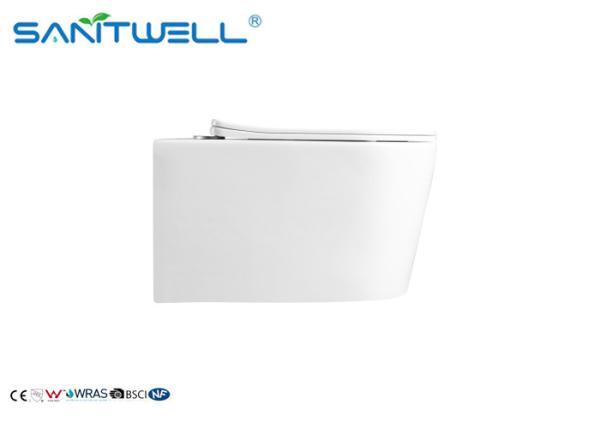 Cheap Rimless Ceramic Wall Mounted Toilet Gravity Flushing With White Color for sale