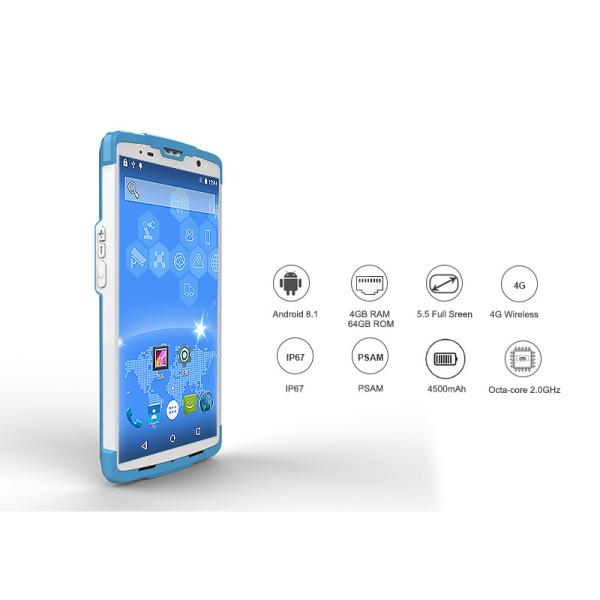Cheap Touch Screen Handheld RFID Reader 2D Barcode13.56mhz USB/RS232 Interface for sale