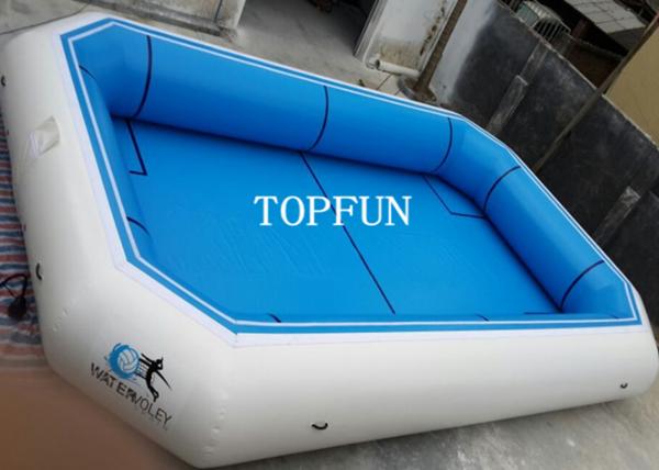 Cheap PVC Tarpaulin Blue Portable Swimming Pools , Inflatable Water Park Fire Retardant for sale