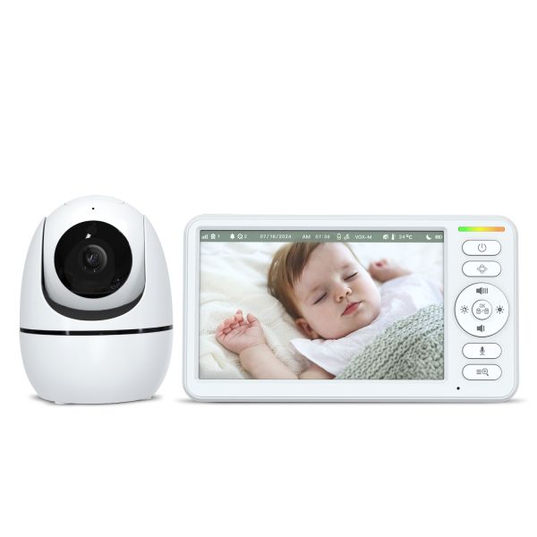 HD Baby Monitor with 5000mAh Battery 360° Rotation and 300m Transmission Range for Reliable Infant Monitoring