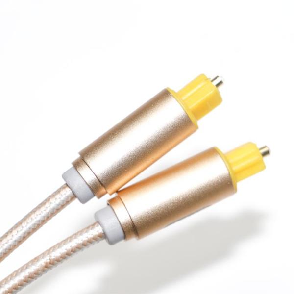 Cheap Toslink Knited Rope With Plated Frosted Metal Shell OD4.0 Plug For Car Speaker Digital Cable Soundbar for sale