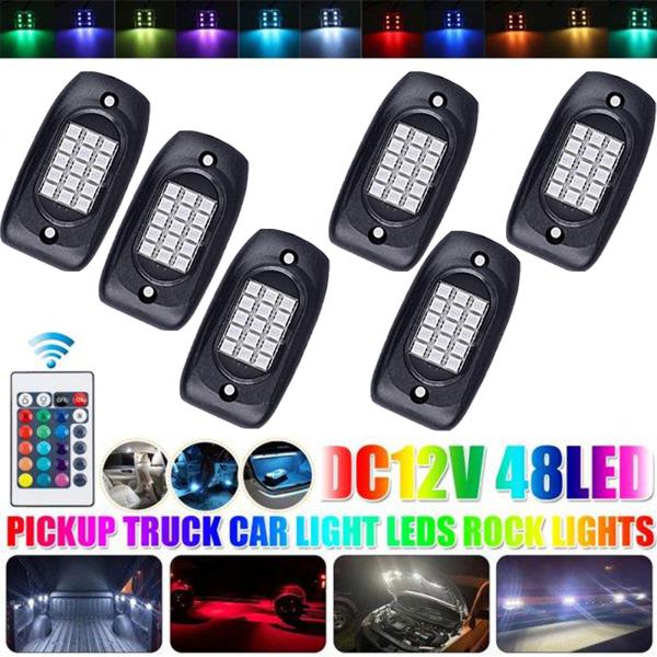 Cheap Waterproof LED RGB Rock Lights Kit APP Control Multi Function for sale