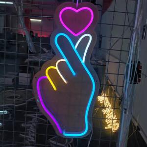 12V Gesture Neon Led Signs Uv Resistant Finger Love No Fragile Ac240v Cuttable