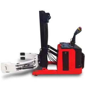 Best 1.5 Ton 4000mm Full Electric Stacker With Adjustable Clamp For Handling Paper Drums Or Cloth Rolls wholesale