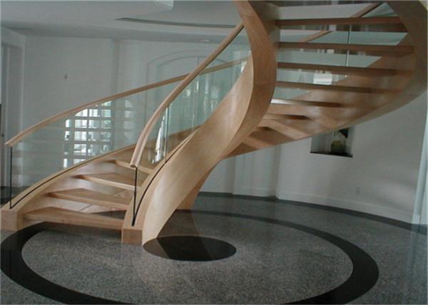 Cheap Painted Finish Antique Building Curved Stairs With White Walnut Wood Tread for sale