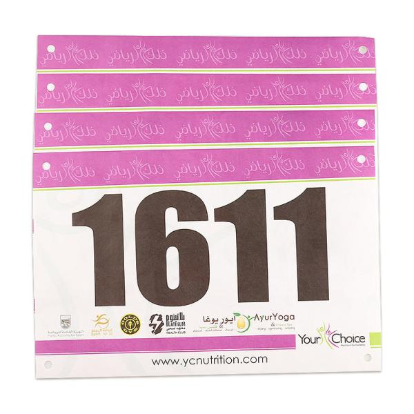 Cheap Tear Resistant Race Bib Numbers Durable Blue Marathon Running Tags Waterproof for sale