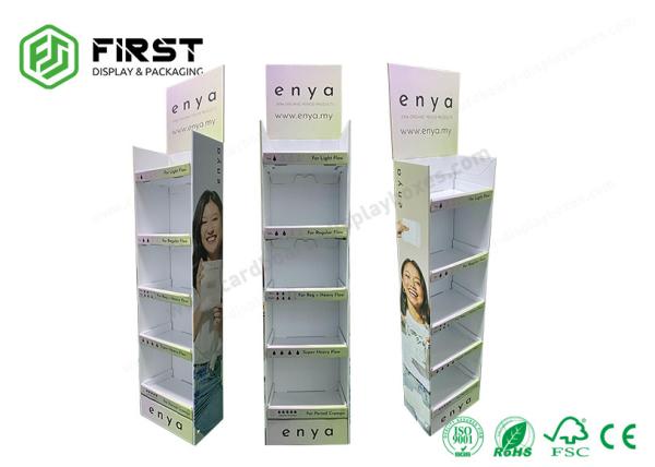 Cheap Custom Corrugated Floor Displays Recyclable Printing Paper Cardboard Floor Display Shelf for sale
