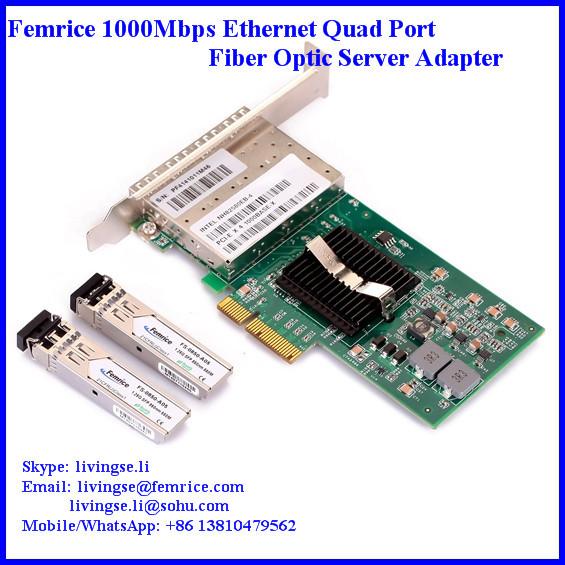 Cheap 1G quad ports fiber optical network card server application network adapter for sale