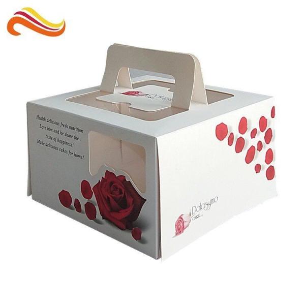 Fancy Printed Cardboard Cheese Cake Gift Boxes With PVC Plastic Window