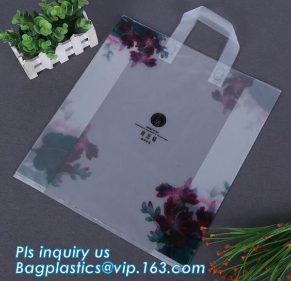 Cheap soft loop handle colour plastic hdpe shopping bag,loop handle plastic bag handle plastic shopping with soft handle bag for sale