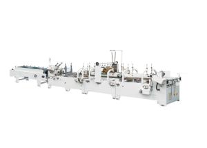 Servo Motor Control Carton Folding Gluing Machine , Automatic Folder Gluer Stitcher