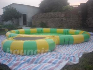 China Round Inflatable Water Pool With Platform For Water Roller on sale