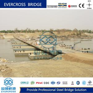 China Traffic Temporary Floating Pontoon Bridge Steel Beam Bridge For Heavy Equipments on sale
