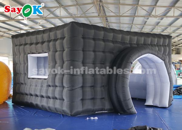 Cheap Inflatable Party Tent Black Inflatable Photo Booth With 17 Color Changing Lights / Window for sale