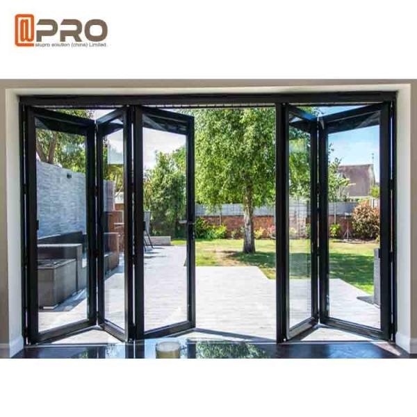 Cheap Wind Energy Aluminum Bifold Windows Customized Size For Residential And Commercial frameless folding glass window for sale