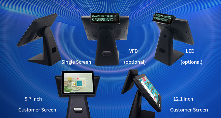 Modern Restaurant POS System with Second Customer Display and 64G/128G/256G SSD Storage