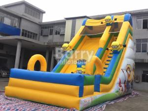 China Commercial Inflatable Bounce Slide Outdoor Small Minions Inflatable Slide For Kids on sale