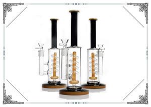 Best Yellow Coil Showerhead Glass Water Pipe Thick Base Helix Percolator Hookah Bong wholesale