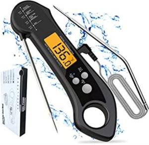 Safe 2 In 1 Dual Probe Digital Food Thermometer With Alarm Backlight