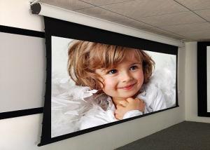 China Custom Large Electric Motorized Projector Screen With Aluminum Casing , Remote Control on sale
