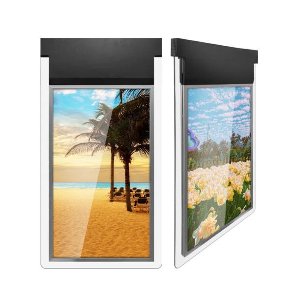 Cheap 43inch Hanging Double Sided Window Display With High Bright Lcd for sale