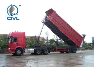 China Sinotruk Cimc End Dump Semi Trailer Trucks Trailer With Front Lifting 50 Ton 3 Axle on sale