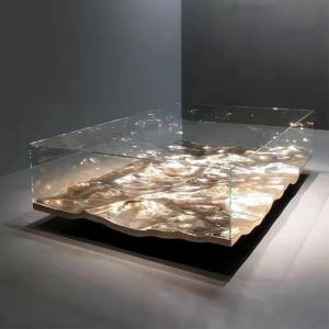 Best Luxury Black Marble Tempered Glass Coffee Table Furniture For Hotel wholesale
