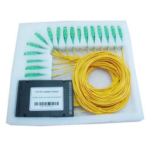Cheap Low insertion loss, low PDL 1 × 32 PLC SC / APC Fiber Optic Splitter for sale