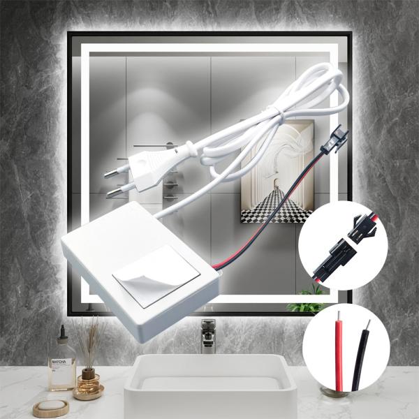 Cheap 60W 12V Defogger with One Key One Color Selected LED Dimmer Mirror Touch Sensor Switch for sale